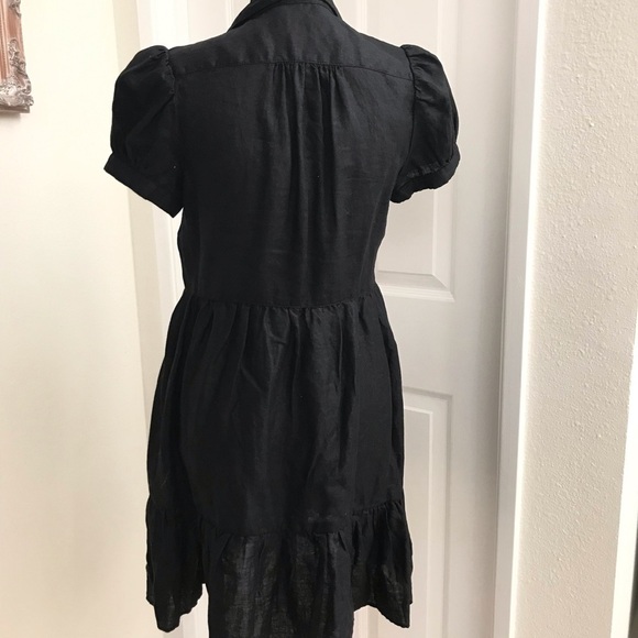 French Connection Linen Button Front Dress Sz 6 - Picture 5 of 7
